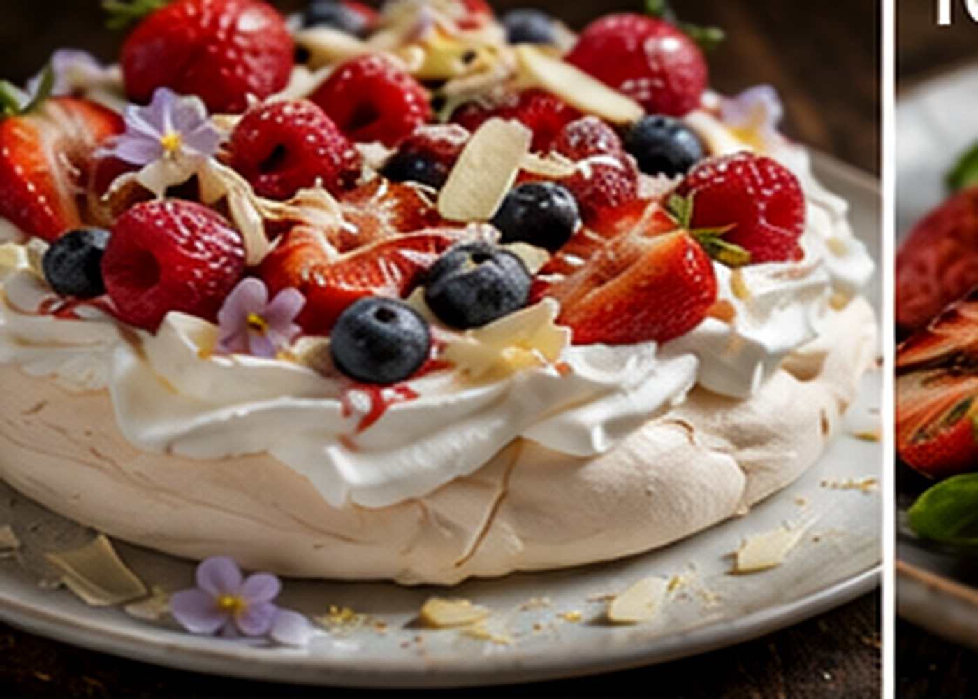 BBQ pavlova met rood fruit en witte chocolade