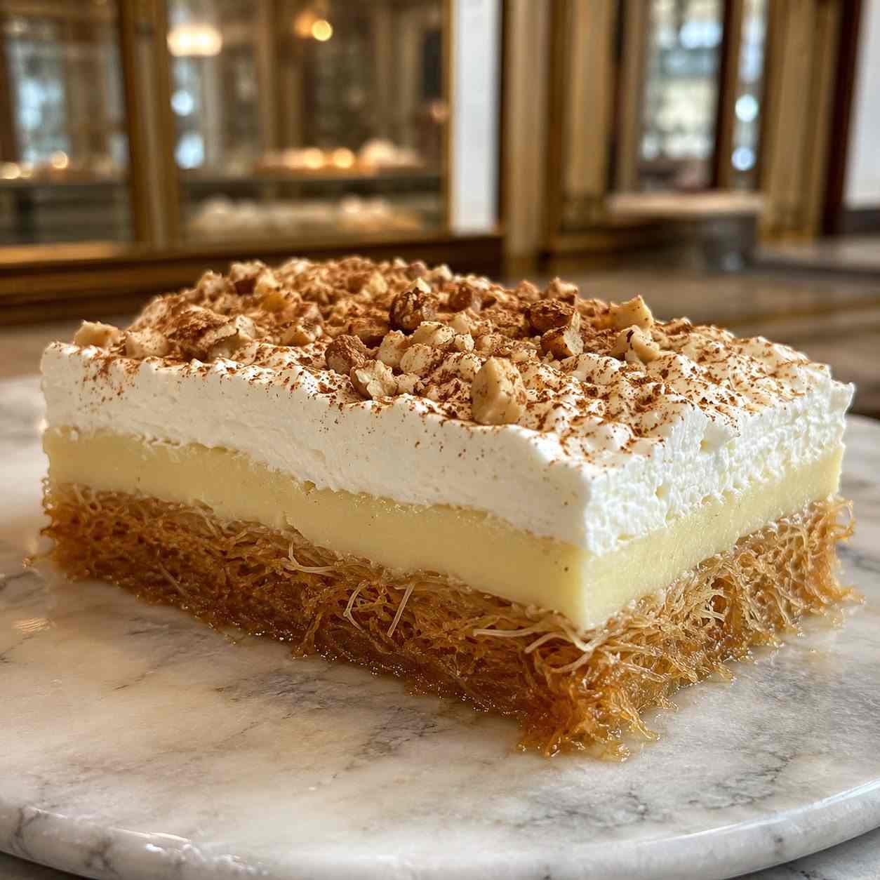 Ekmek kataifi met mastiekcrème