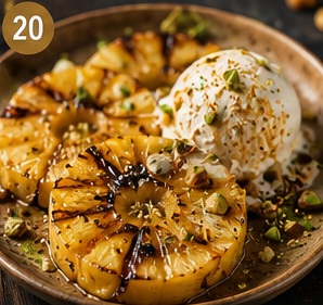 Gegrilde ananas Romanoff met rum-karamel