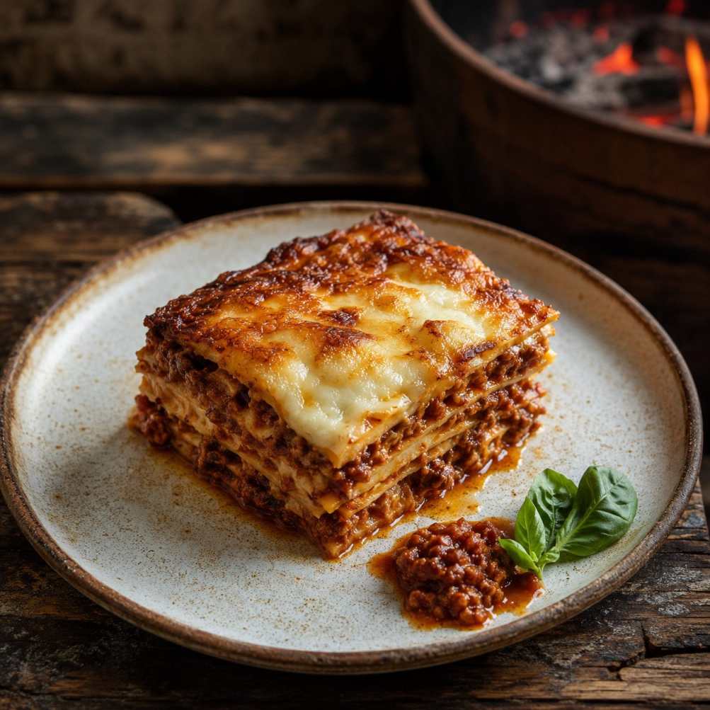 Lasagne al ragù uit de kamado