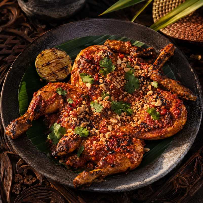 Ayam bakar taliwang met limoen en pinda