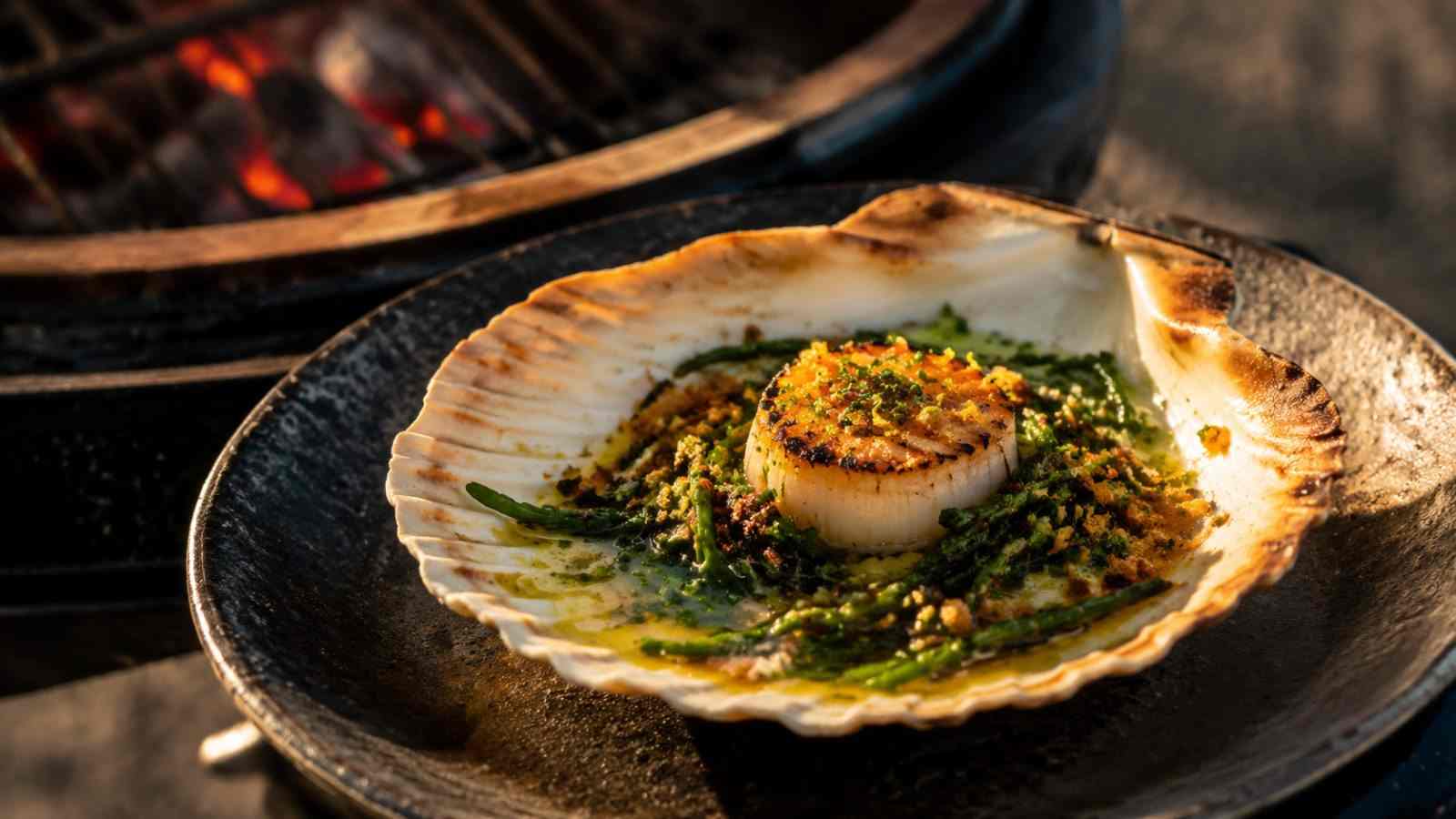 Coquille in de schelp met beurre noisette