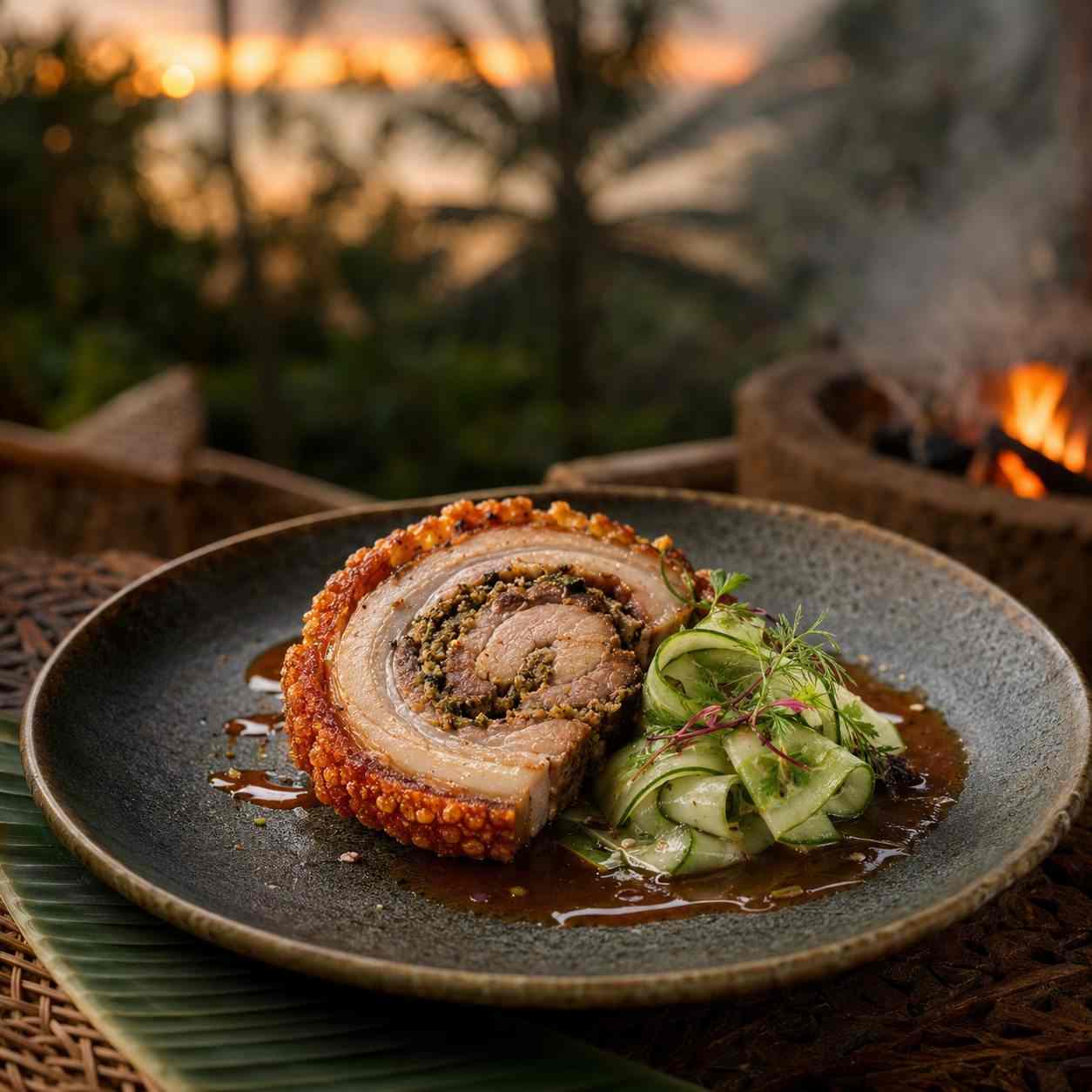 Babi guling porchetta met Balinese kruiden