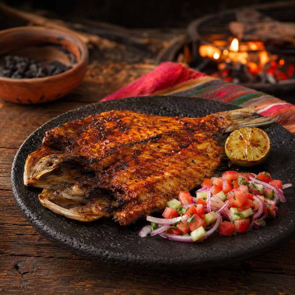 Hele zeebaars pescado zarandeado
